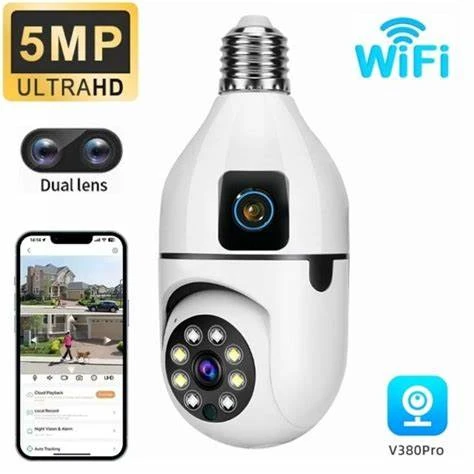 V380 Pro single/Dual Lens E27 Bulb Wi-Fi Camera