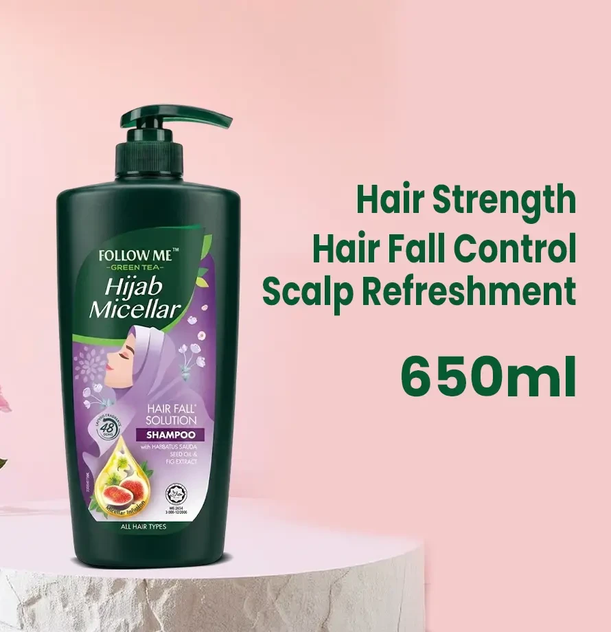 Follow Me Green Tea Hijab Micellar Hair Fall Solution Shampoo - 650ml